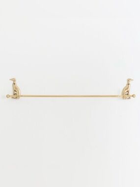 Anthropologie Caine Dog Towel Bar, Brushed Brass